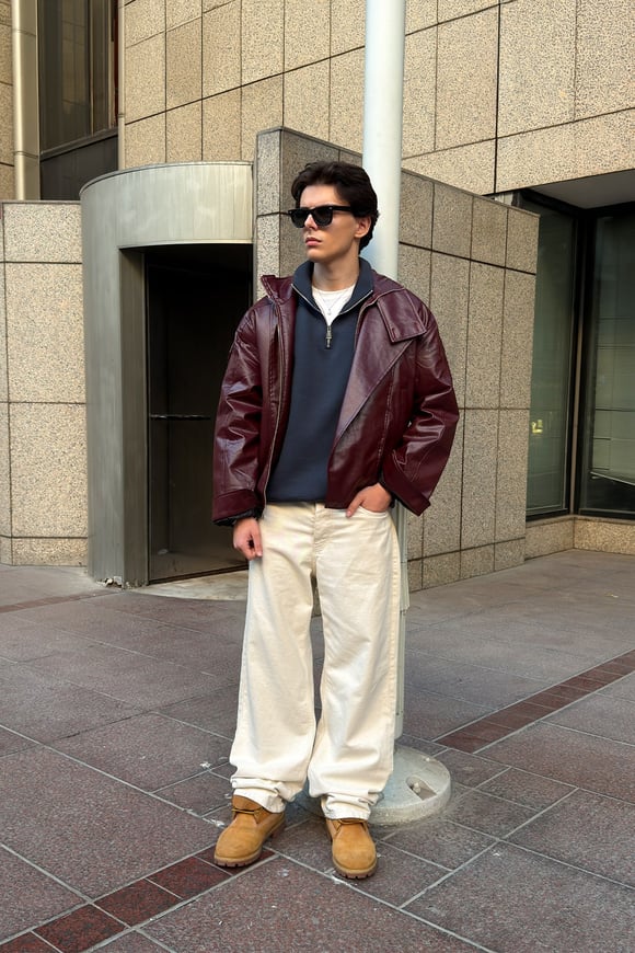 Rider Leather Burgundy Jacket