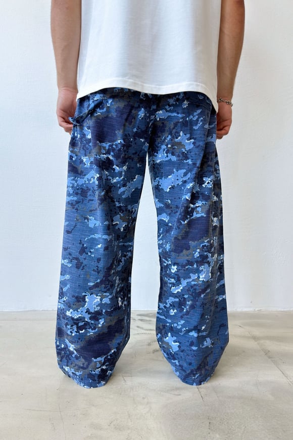Camo Mavi Baggy Pantolon