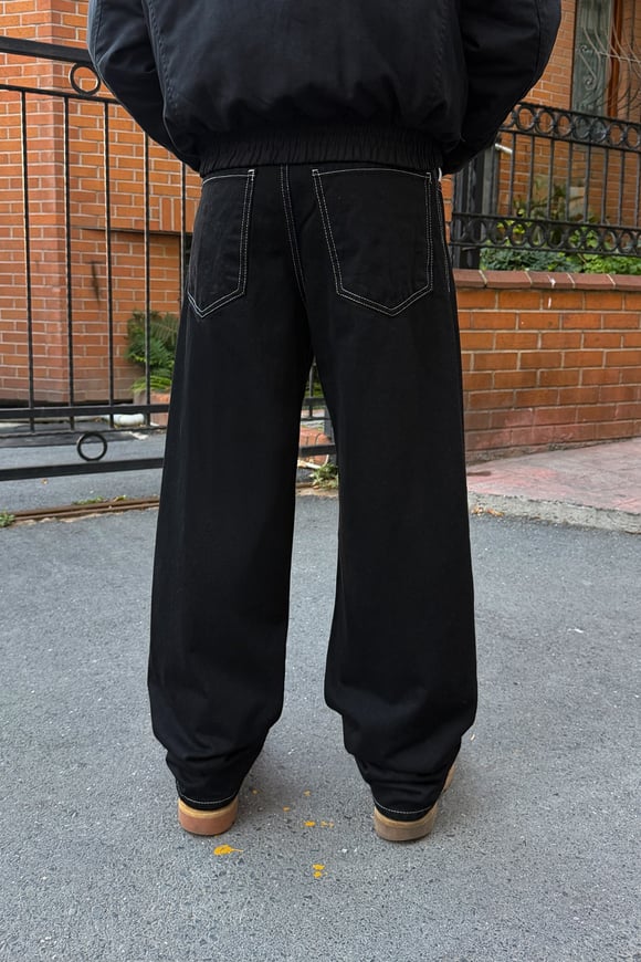 Gravel Contrast Black Baggy Fit Jeans