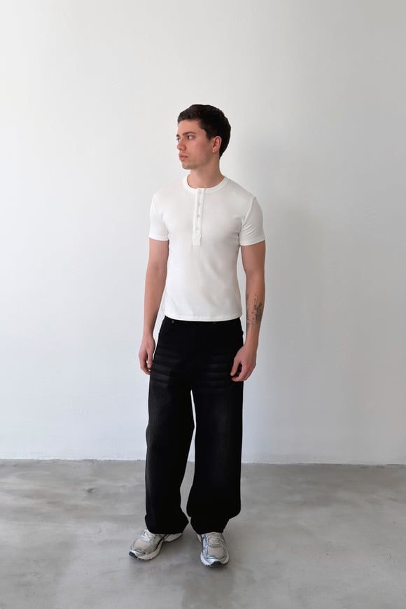 Düğmeli Basic Tişört