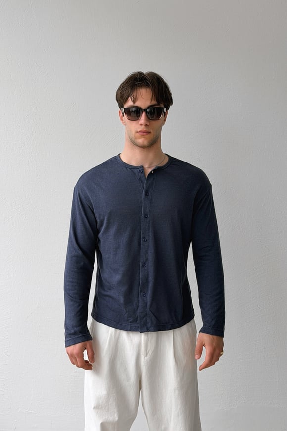 Düğmeli Oversize İnce Hırka