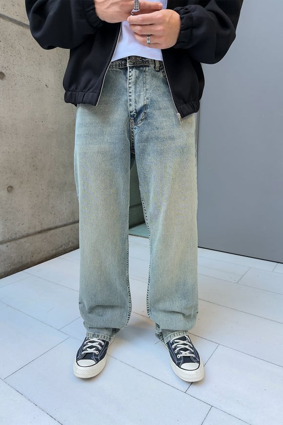 Washed Blue Regular Pants