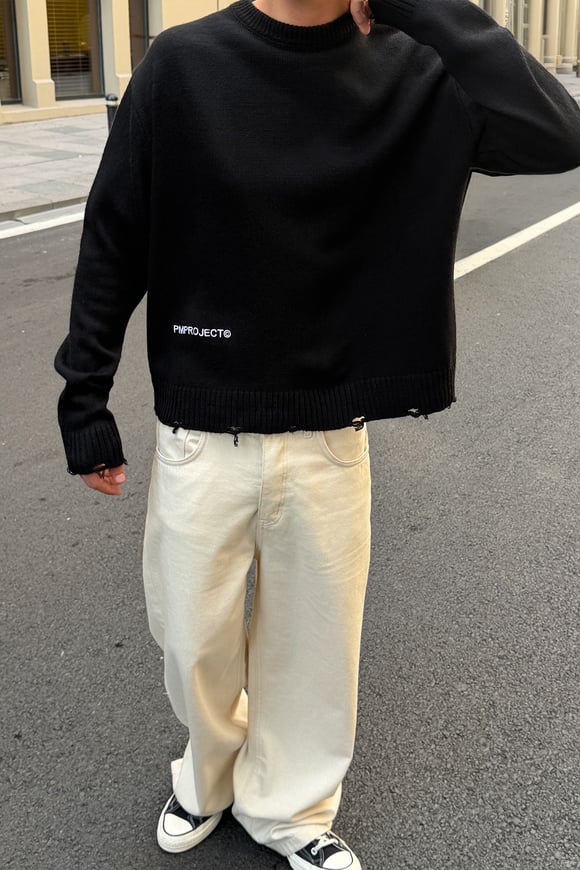 Erosion Black Boxy Fit Knit
