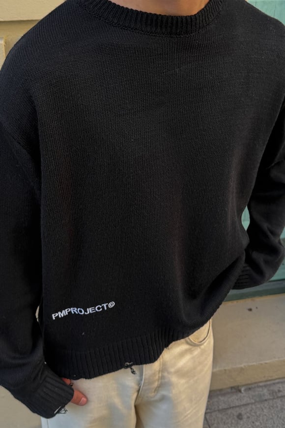 Erosion Black Boxy Fit Knit