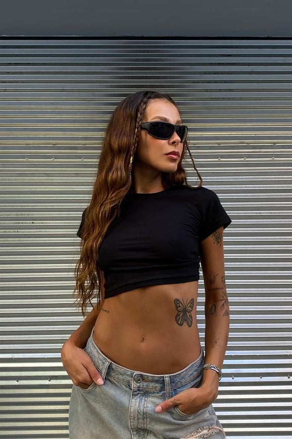 Flaw Atelier Basic Siyah Crop