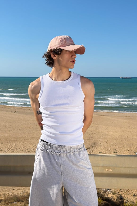 Flaw Atelier Sırt Nakışlı Kalın Kumaş Top Tank Atlet