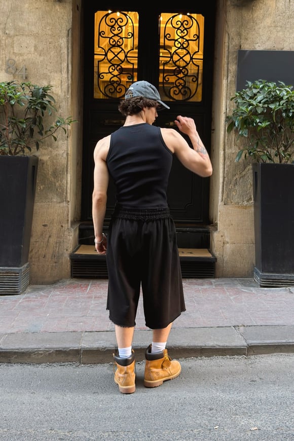 Flaw Atelier Sırt Nakışlı Kalın Kumaş Top Tank Atlet