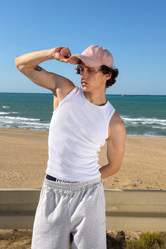 Flaw Atelier Sırt Nakışlı Kalın Kumaş Top Tank Atlet