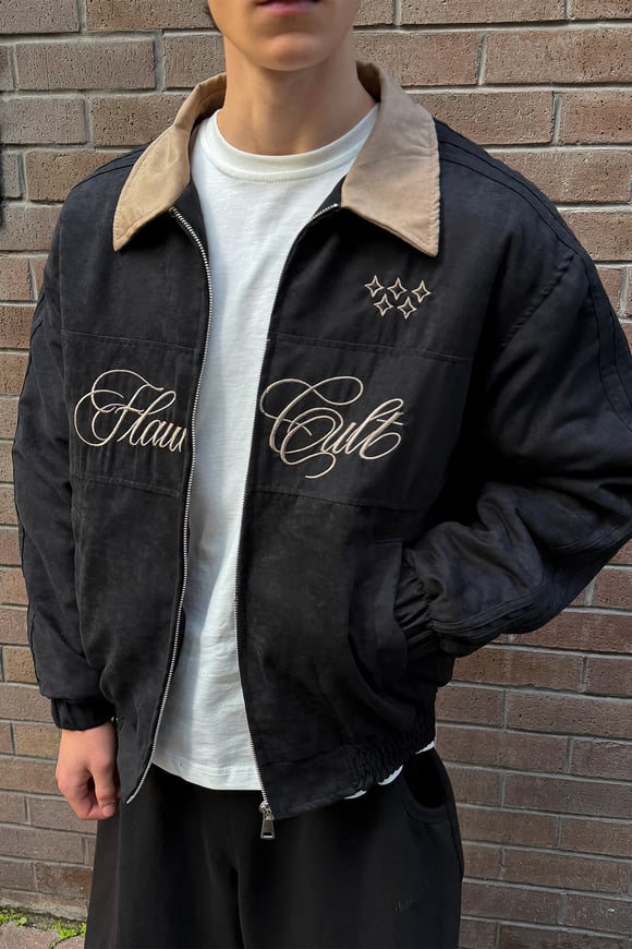 Flaw Cult Suede Bomber Jacket