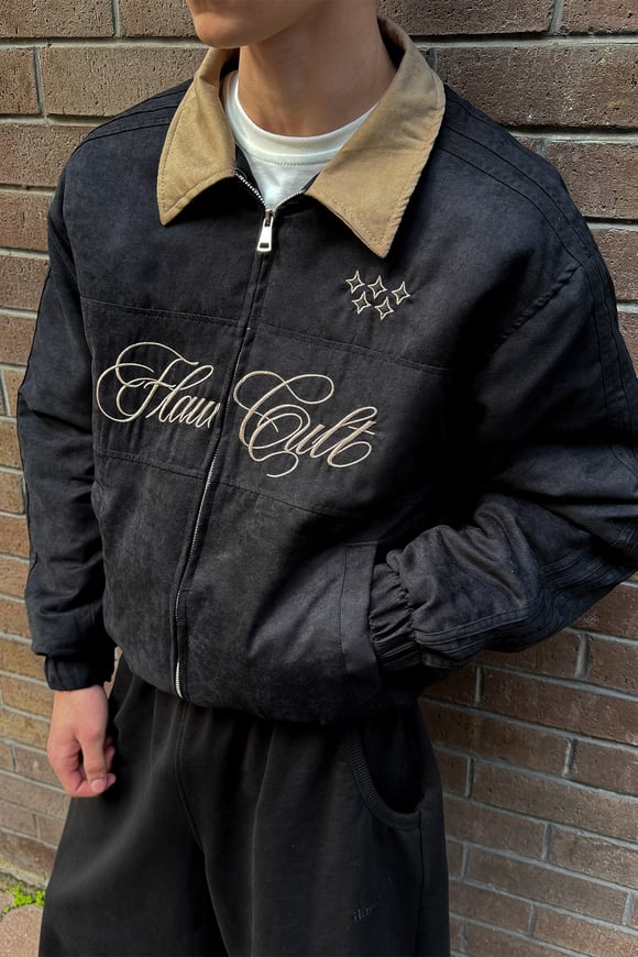 Flaw Cult Suede Bomber Jacket