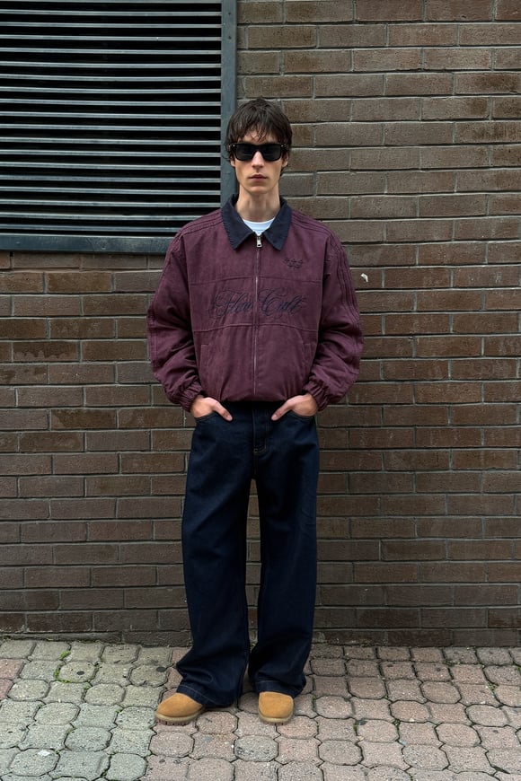 Flaw Cult Suede Bomber Jacket