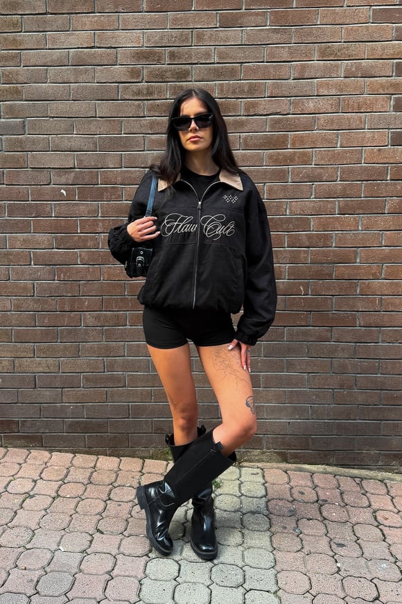 Flaw Cult Suede Bomber Jacket