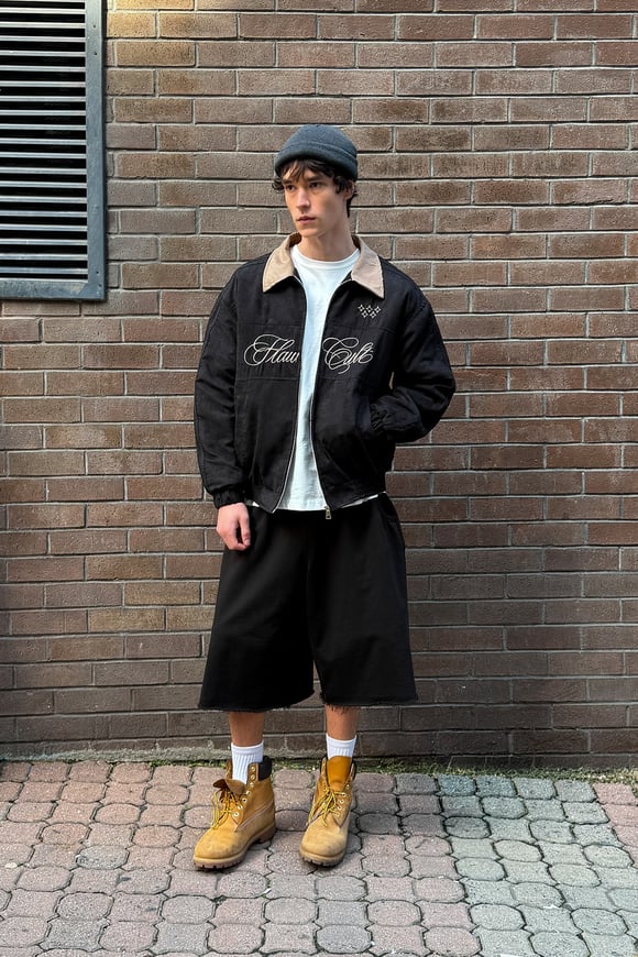 Flaw Cult Suede Bomber Jacket
