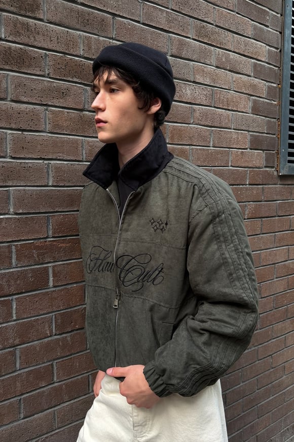 Flaw Cult Suede Bomber Jacket