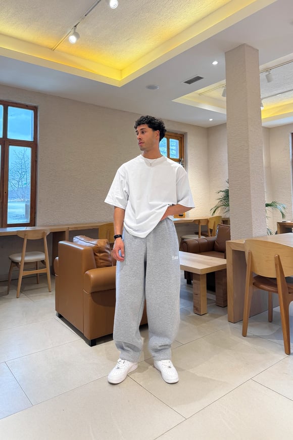 Flex Tech Oversize Eşofman Gri Melanj