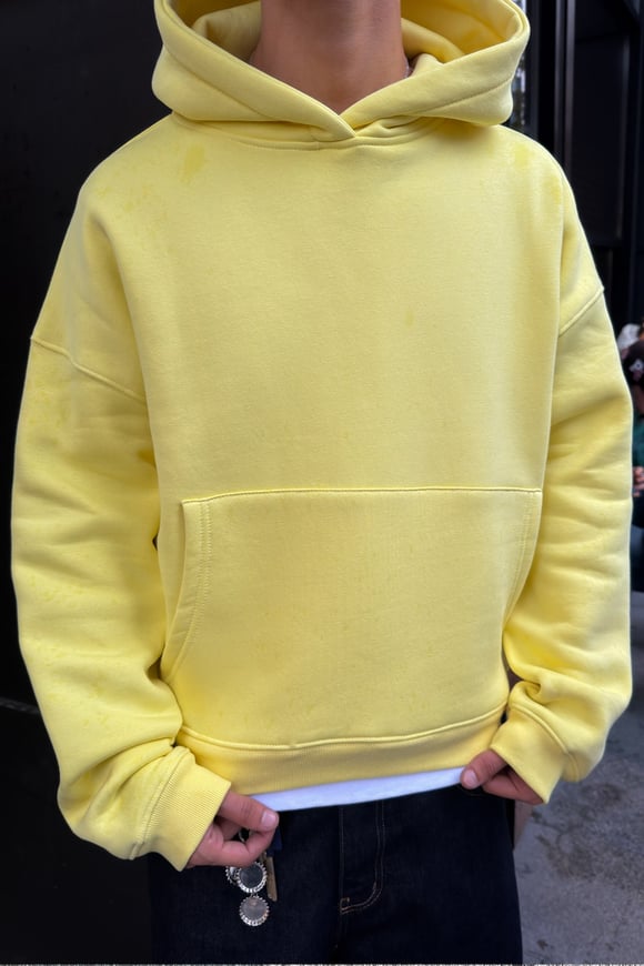 FW Star Cool Puff Boxy Fit Butter Yellow Hoodie