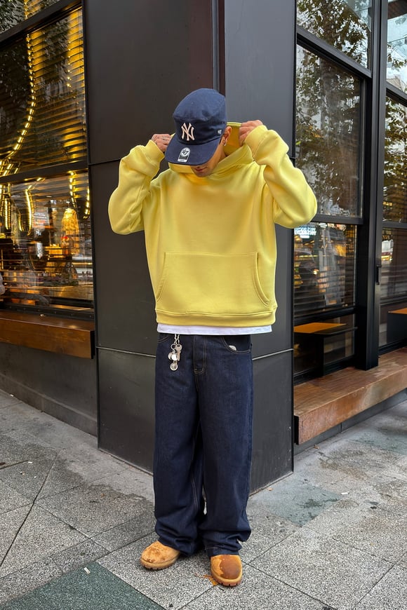 FW Star Cool Puff Boxy Fit Butter Yellow Hoodie