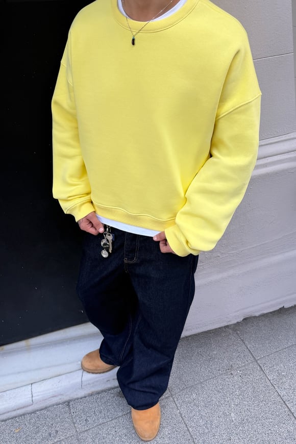 FW Cool Puff Boxy Fit Butter Yellow Sweat