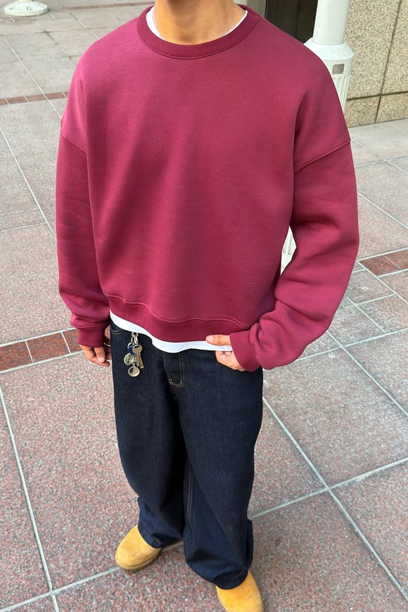 FW Cool Puff Boxy Fit Burgundy Sweat