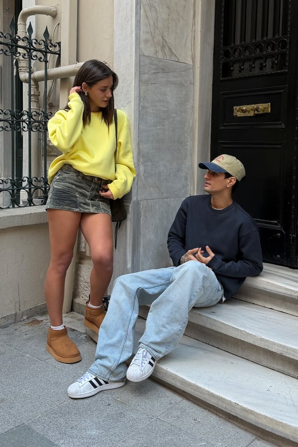 FW Star Cool Puff Butter Yellow Relax Fit Sweat