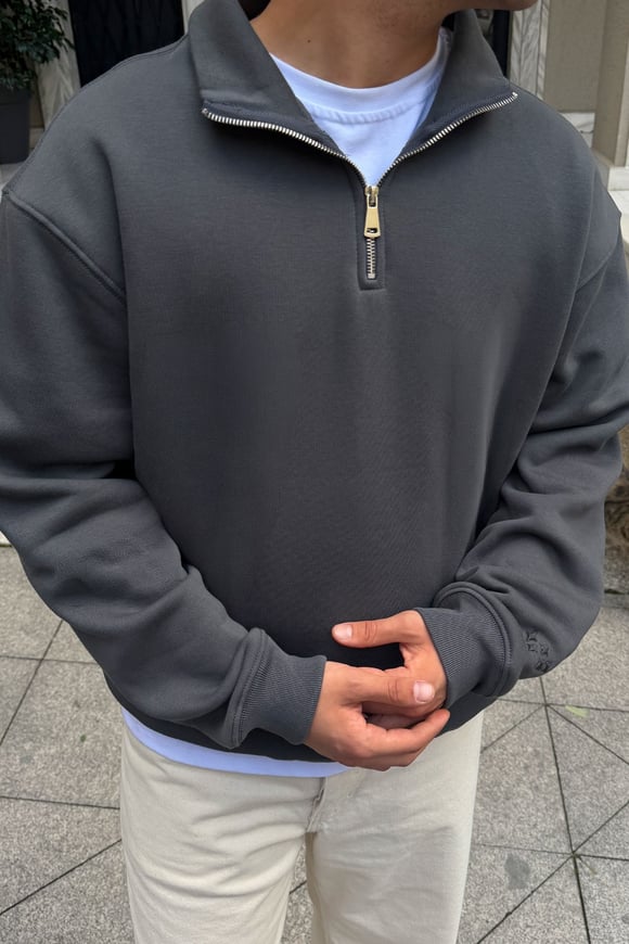 FW Cool Puff Relax Fit Smoked Half Zip Sweat