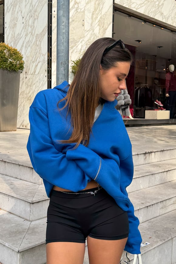 FW Cool Puff Relax Fit Saxe Blue Zip Hoodie