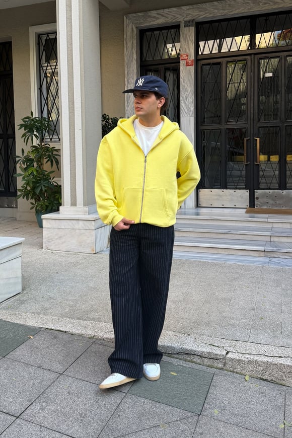 FW Cool Puff Relax Fit Yellow Zip Hoodie