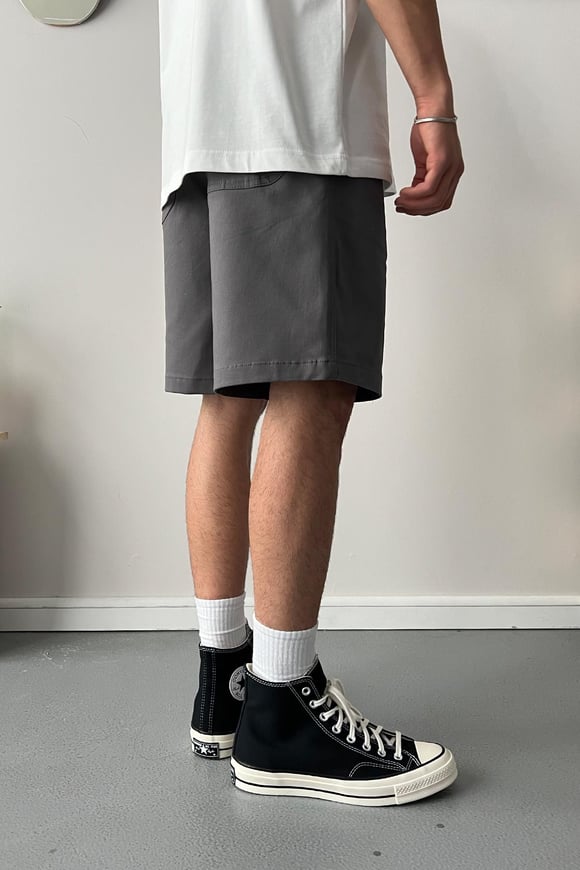 Gabardin Kumaş Antrasit Basic Şort