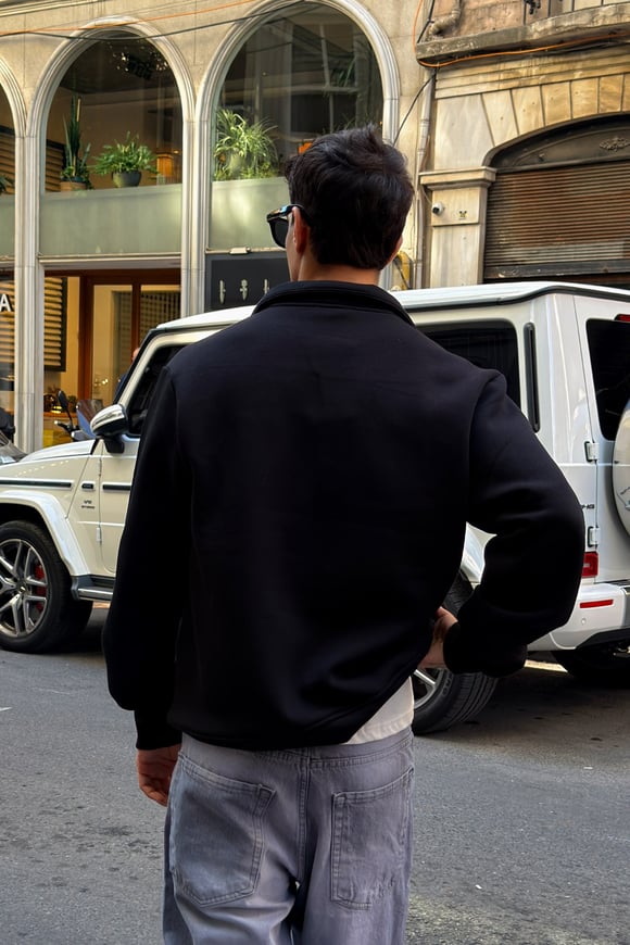Black Half Zip Sweat
