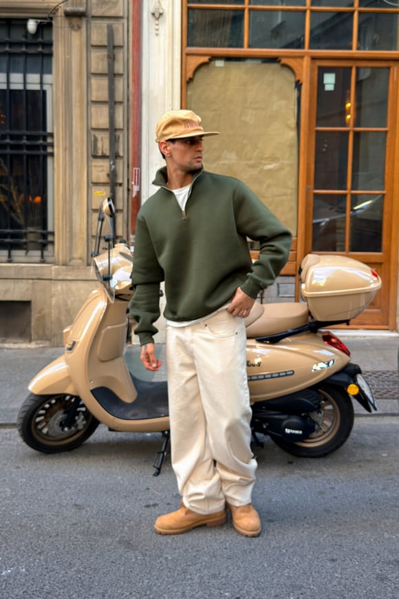 Green Half Zip Sweat