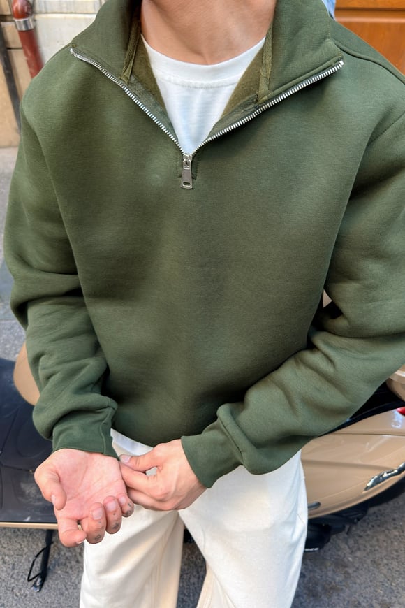 Green Half Zip Sweat
