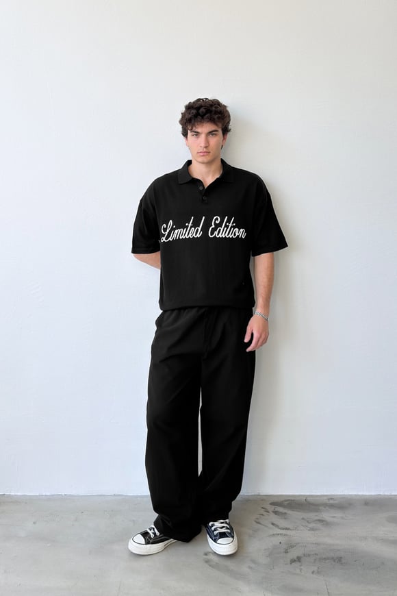 Limited Edition Baskılı Triko Polo Yaka Tişört