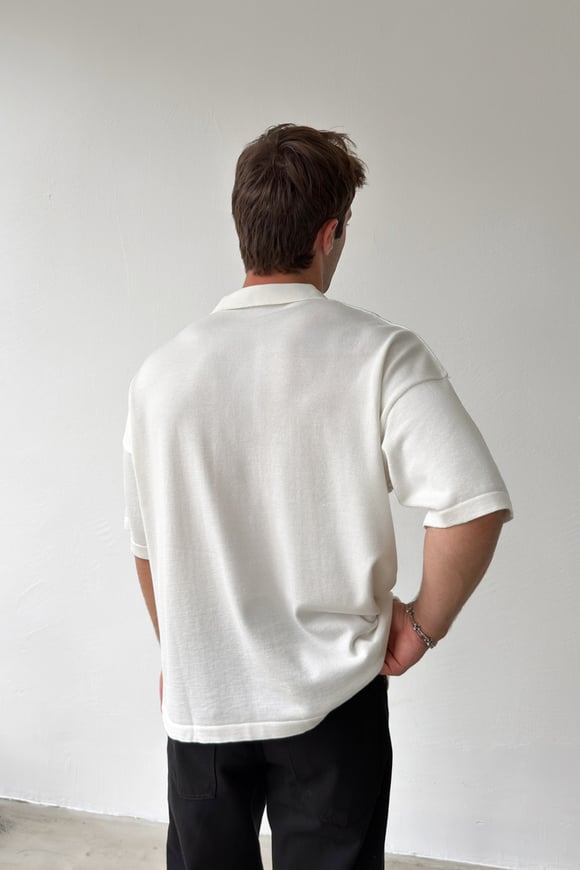 Limited Edition Baskılı Triko Polo Yaka Tişört