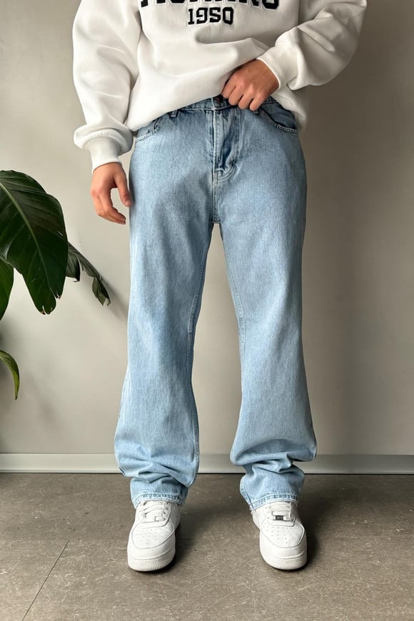 Minimal Yırtık Detay Basic Buz Mavi Regular Jean