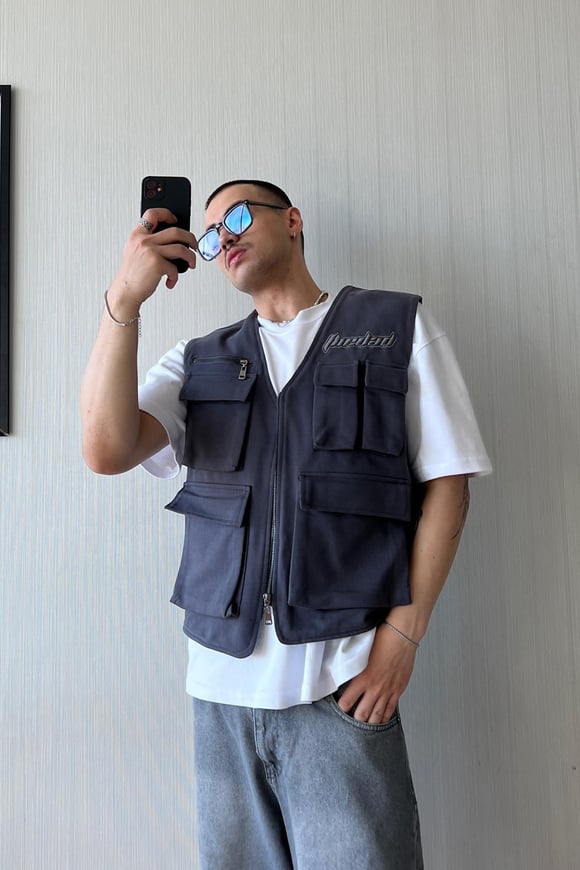 Multiple Pocket Füme Yelek