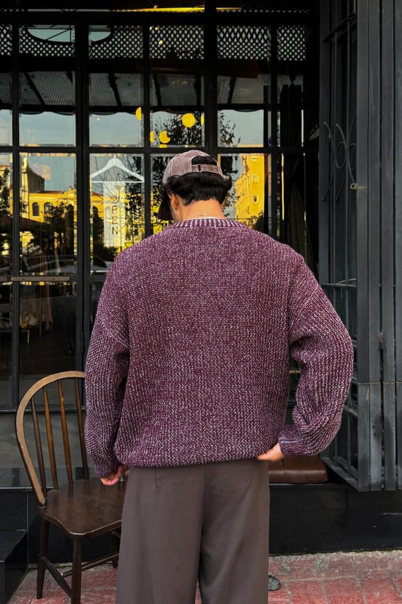 Örgü Model Triko Kazak Bordo