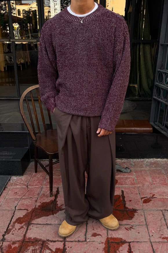 Örgü Model Triko Kazak Bordo