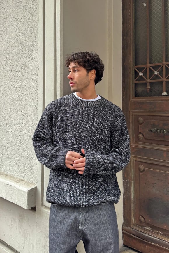 Örgü Model Triko Kazak Siyah