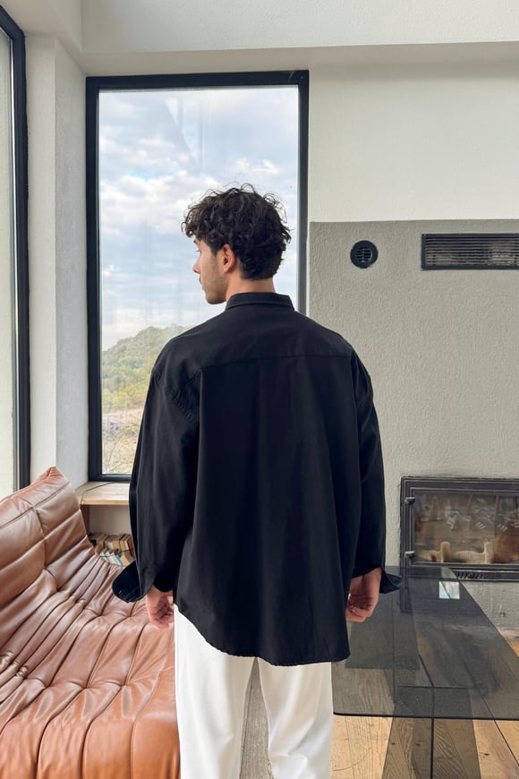 Oxford Oversize Gömlek Siyah