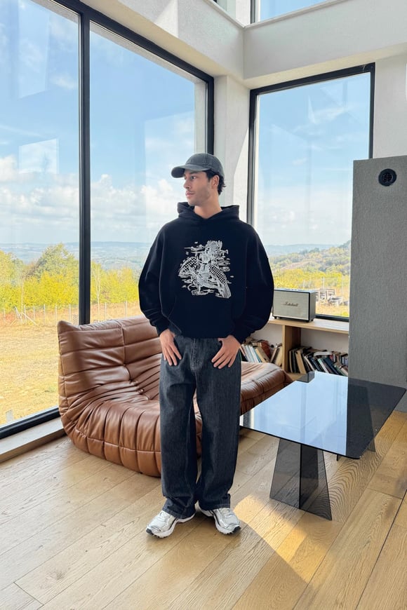 Peacock Nakışlı Hoodie