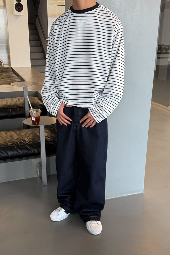 Pier White Stripe Tee