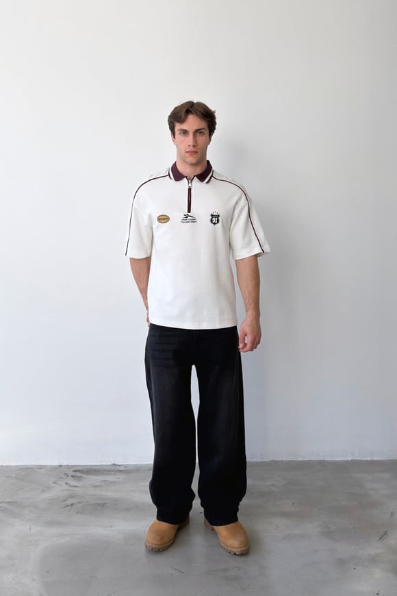 Polo Yaka Half Zip Tişört