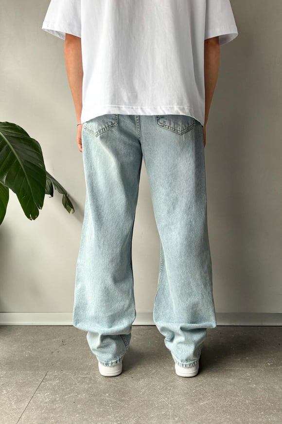 Premium Wash Buz Mavi Baggy Jean