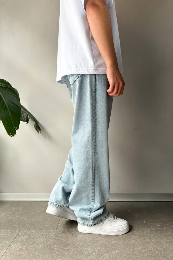 Premium Wash Buz Mavi Baggy Jean