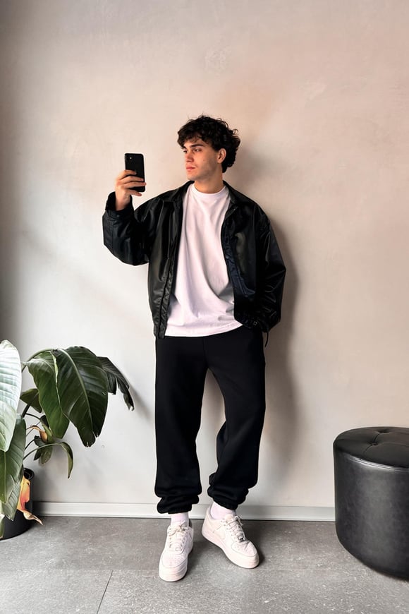 Flaw Atelier Regular Siyah Jogger Eşofman Altı