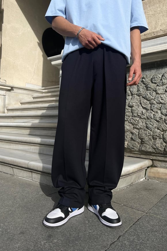 Relax Fit Lacivert Gabardin Pantolon