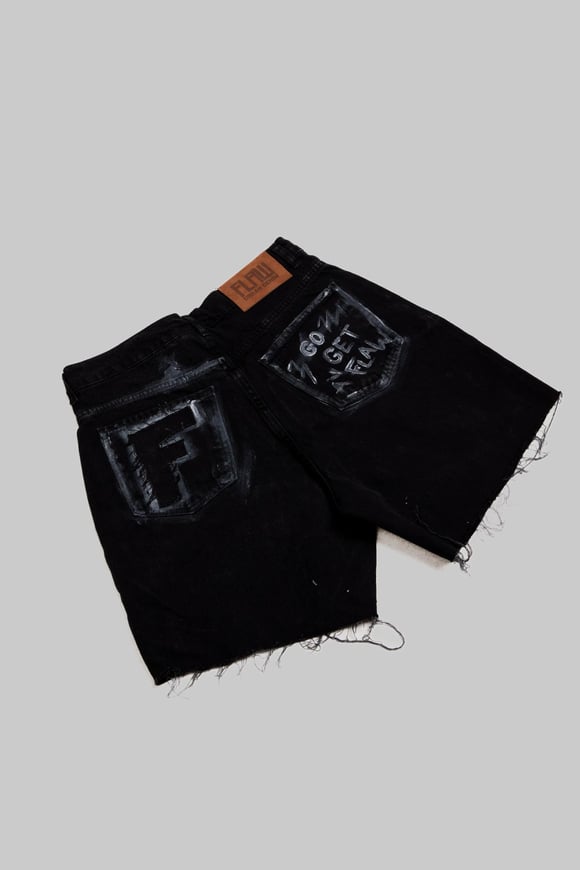 Safety Pin Custom Shorts Siyah
