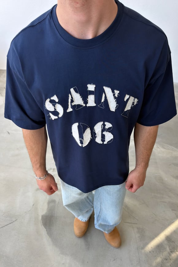 Saint Nakışlı Oversize Tişört