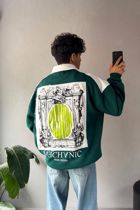 Sırt Passion Baskılı Oversize Sweatshirt