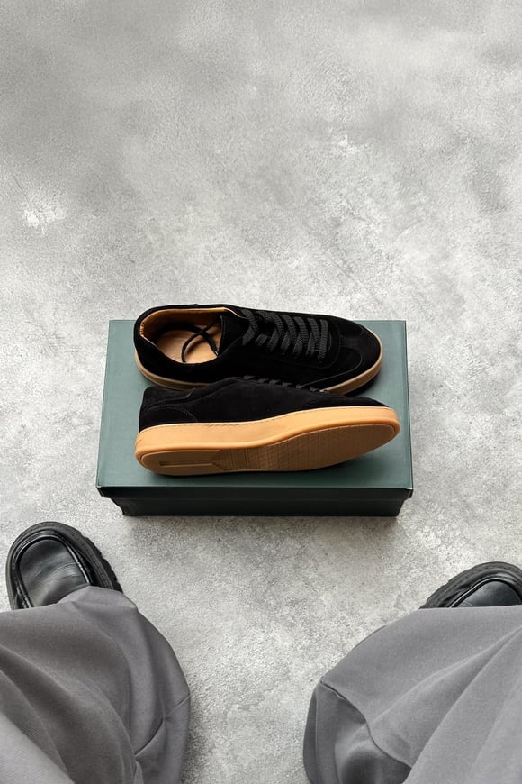 Süet Bağcıklı Sneaker Siyah